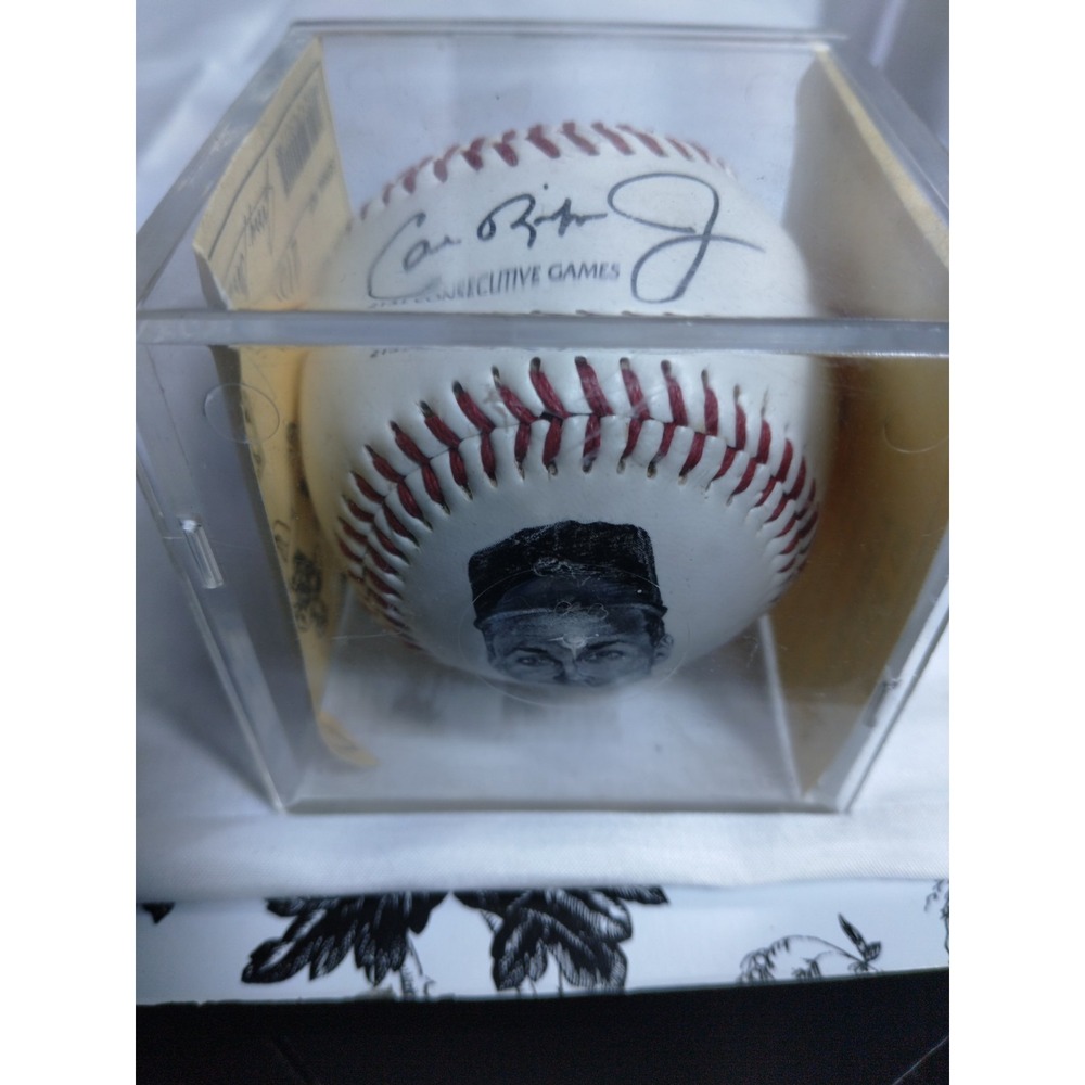 Cal Ripken Jr Ironman Commemorative Baseball with Facsimile Signature In Case.